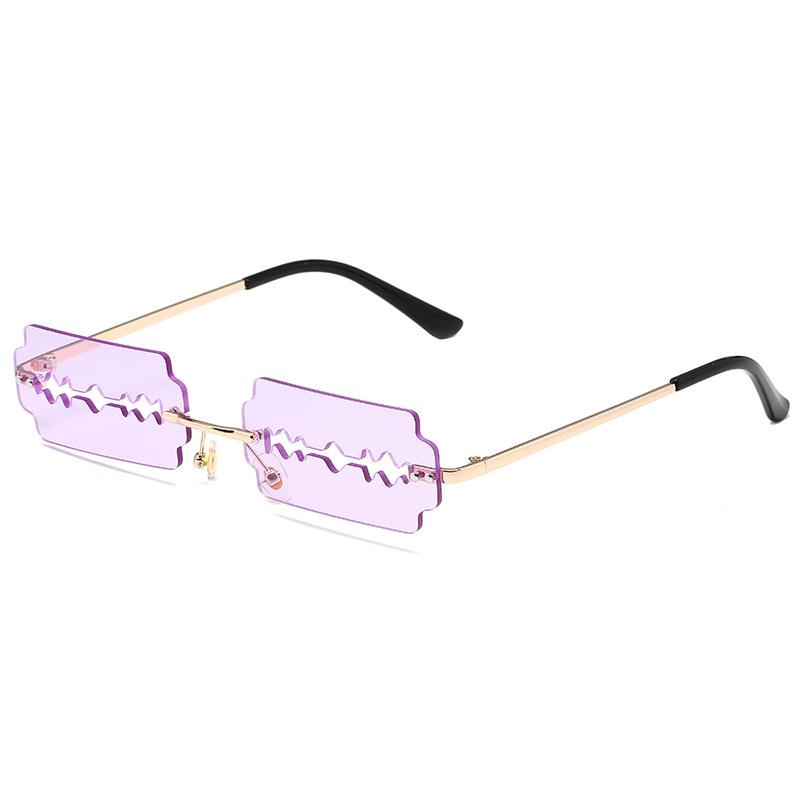 Unique Razor Blade Sunglasses Women Fashion Rimless Y2k Glasses Streetwear UV400 Xmas Gift