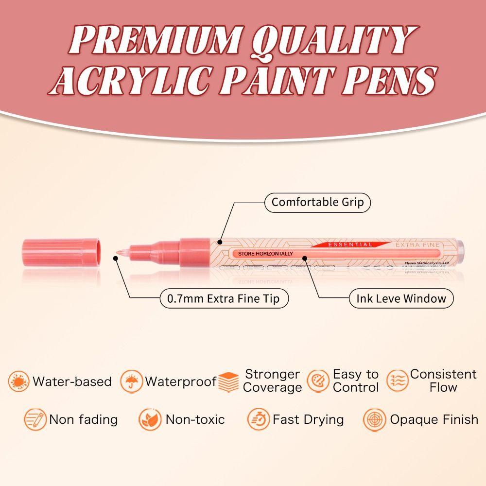 22 цвета акриловые маркеры для рисования, набор маркеров для раскрашивания, для дерева, холста, камня, стекла