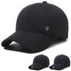 Men's Autumn Winter Woolen Baseball Cap Middle-Aged and Elderly Warm Cap Dad Ear Protection Cap