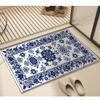 Синие винтажные цветы Мягкий кухонный ковер Анти-усталость Кухонный коврик Водонепроницаемый нескользящий набор ковриков Коврик-бегун Прикроватный ковер Впитывающий ковер для кухни