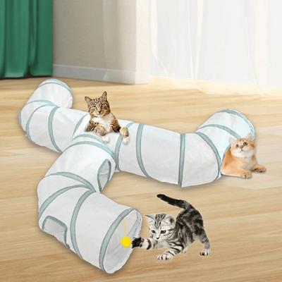 Three-Way Pet Play Tunnel Breathable Cat Hiding Cave Kitty Training Toy Cat Hideaway Hideaway