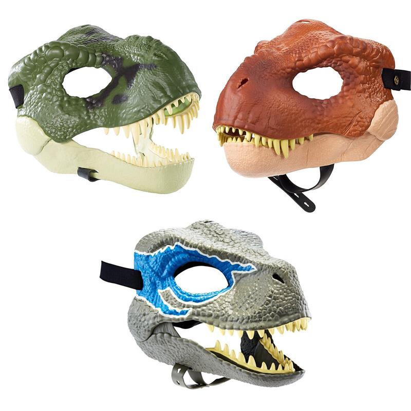 New Movable Jaw Dino Mask Dragon Mask Moving Jaw Dinosaur Decor Mask For Halloween Party Cosplay Mask Decoration Funny Toy