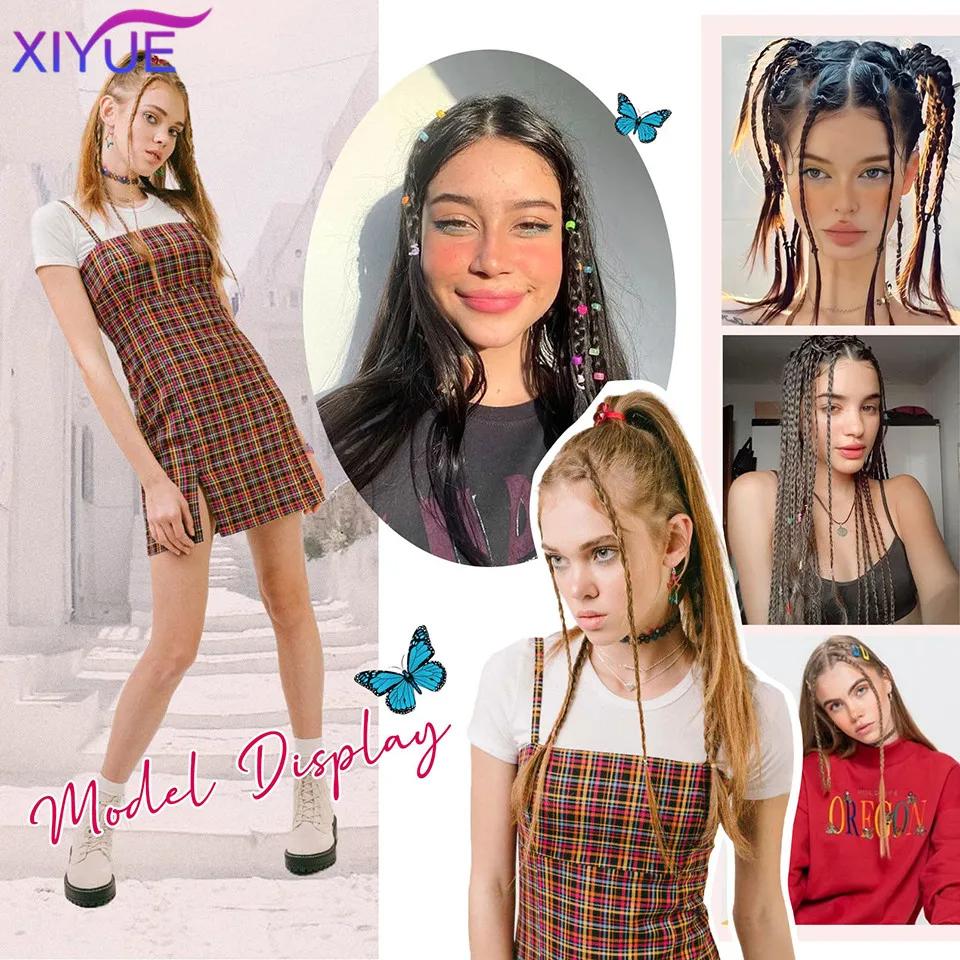 Заколка для передних косичек в прическе с 3 косами на каждой заколке, в общей сложности 22-дюймовые натуральные мягкие синтетические шиньоны для концерта