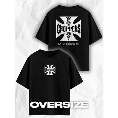 West Coast Choppers Графическая футболка Женская Мужская Короткий рукав Уличная Оверсайз Y2k Повседневная Свободная Хип-хоп Удобная Женская Мужская Одежда