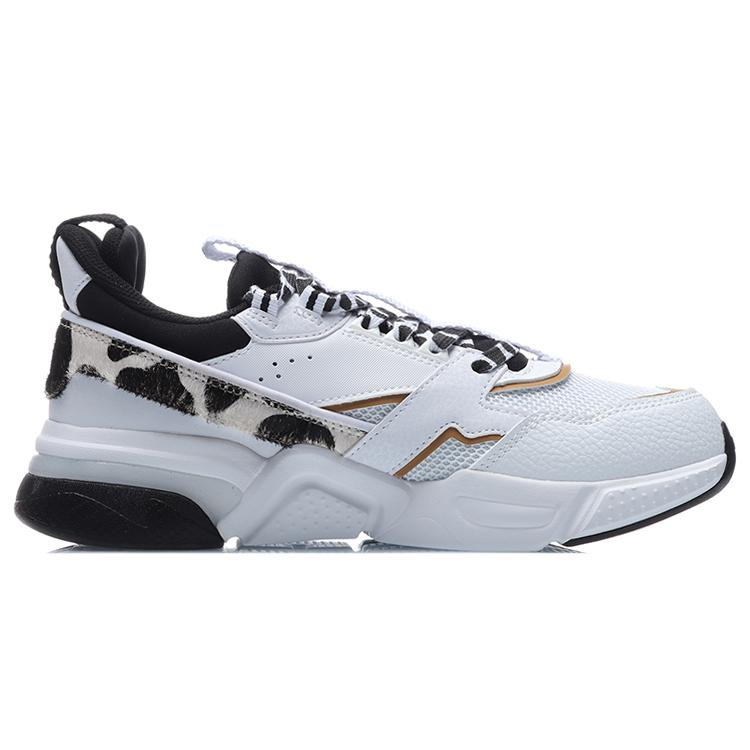 Li Ning 001 Амортизирующие Скользкие Устойчивые к истиранию Низкие Беговые Кроссовки Женские Белый Черный AGCR032-4