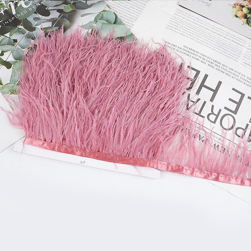 8-10Cm Ostrich Feather Wedding Dress Diy Performance Clothing Accessories Feather Tassel Including Webbing