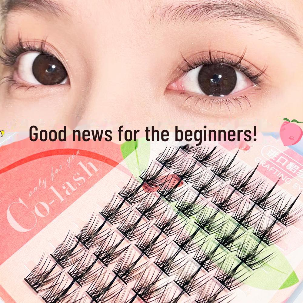 Кудрявые ресницы Newbie Trilogy Natural Feather Fan Eyelashes - Тонкий стержень, одиночный пучок, стиль Little Devil