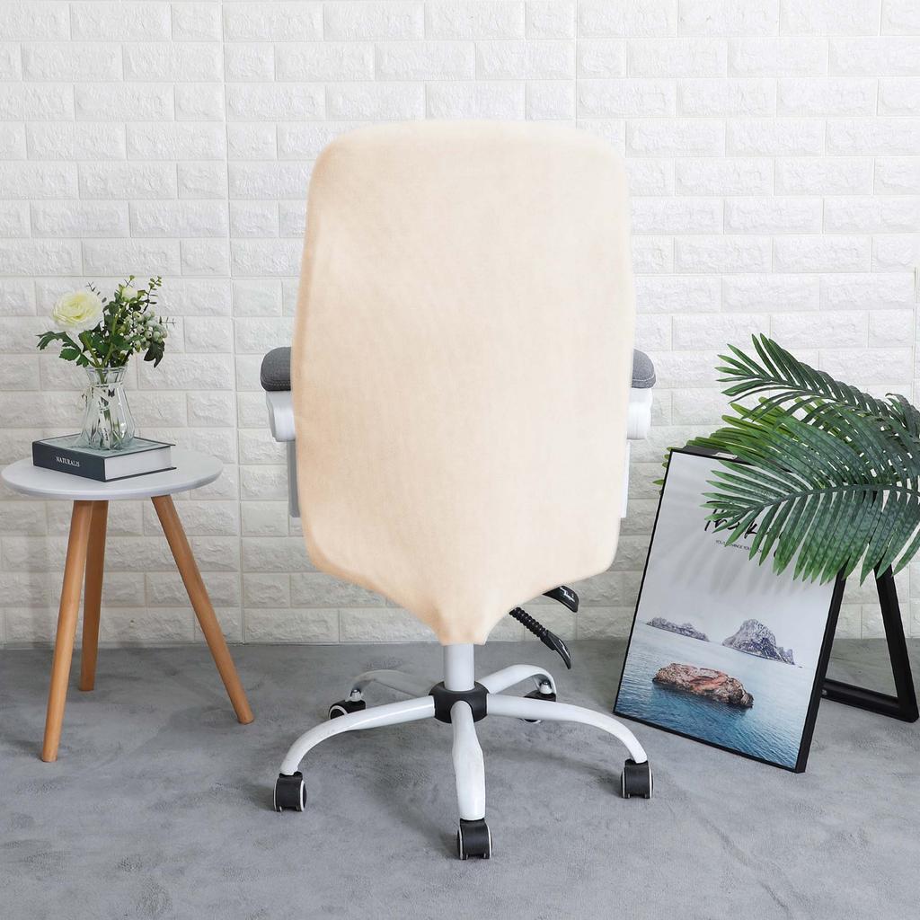 Cover For Swivel Chair, Cream Velvet, Office Chair