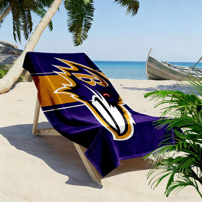 Baltimore Ravens Print Beach Towel, Large Soft Quick Dry Towel for Beach Camping Swimming