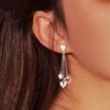Silver-Plated Heart Tassel Earrings: Elegant Three Heart-Shaped Design for Women