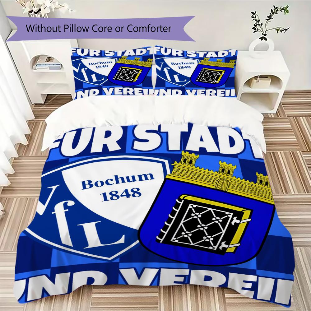 VfL Bochum 1848 Pattern Bedding uilt Set uilt Cover Pillowcase Home Decoration Birthday Gift (1 * duvet cover + 2 * pillowcase  without core)99