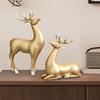 2 Pieces Reindeer Figurines Animal Figure Christmas Decoration Creative Elk Sculptures Tabletop