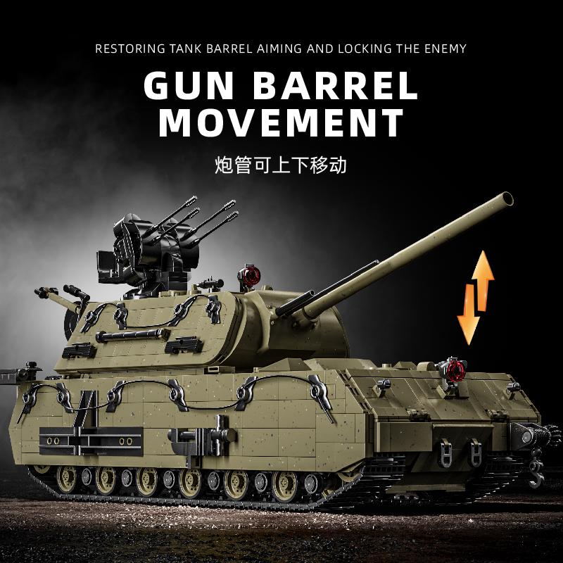 3339 шт. Строительные блоки Танк Panzer VII Maus Наборы игрушек Военный бронеавтомобиль Кирпичи Модель Украшения Подарки на день рождения для детей Взрослых