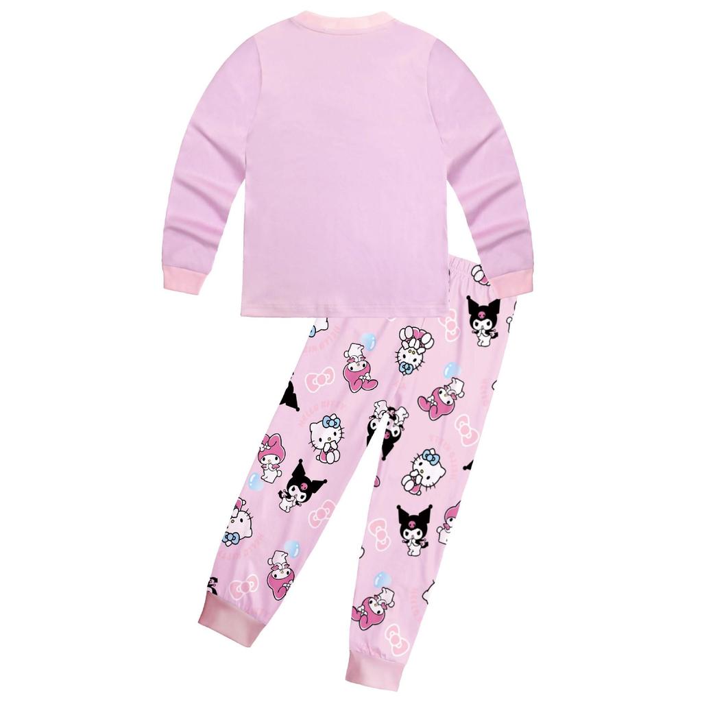 Детский комплект пижамы с длинным рукавом Cinnamoroll, Kuromi и My Melody (Medium / Large)