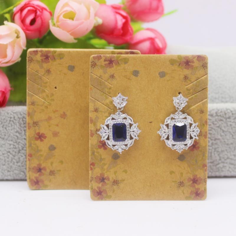 50/100 шт. 5.1X6.3 см белая/крафт-бумага, демонстрационная карточка с серьгами и ожерельем