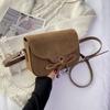 Fashion Niche Faux Suede Small Square Bag New Female Bow Design Shoulder Bag Popular Crossbody Bag Korean Texture Mini Pack