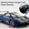 1:18 Большой Размер Pagani Huayra BC GTR Литой Металлический Модель Автомобиля Игрушечные Транспортные Средства Звук Свет Амортизация Модели Подарки для Детей
