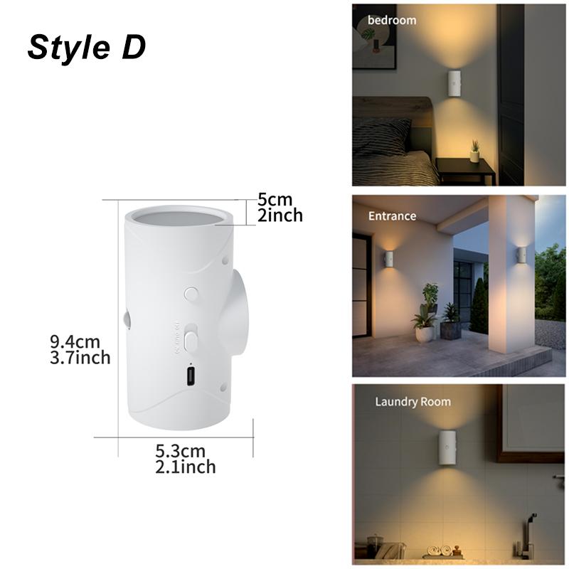 RGB Ночник Светодиодный Настенный Светильник с Датчиком Движения Светильники Вверх и Вниз Перезаряжаемые Атмосферные Светильники для Лестницы Крыльца Домашнего Декора