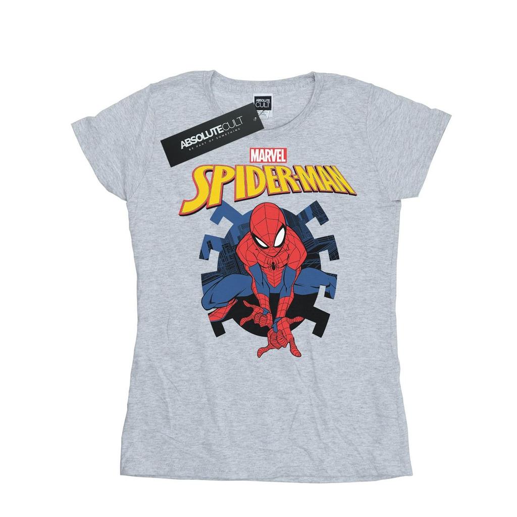 Marvel Женская/дамская хлопковая футболка с логотипом Spider-Man Web Shooting Emblem