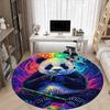 1pc Panda Rainbow Office Round Area Rug, Under Office Chairs Bedroom Living Room Home Decor, Room Deco