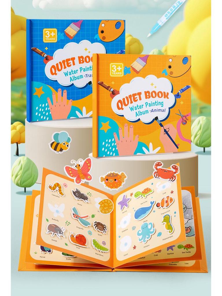 Детская книжка для рисования водой и раскрашивания граффити через границу для раннего развития