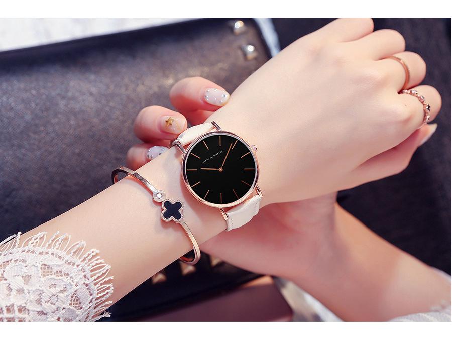 Women's Waterproof Quartz Watch with Leather Strap - Japanese Movement