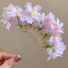 Bohemian Simulation Flower Hair Fork Cloth Side Clip Headdress Chinese Style Hairpin  Daily Wear