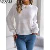 Women's Fashion Casual Fall Winter Solid Color Print Long Sleeve O-Neck Sweaters