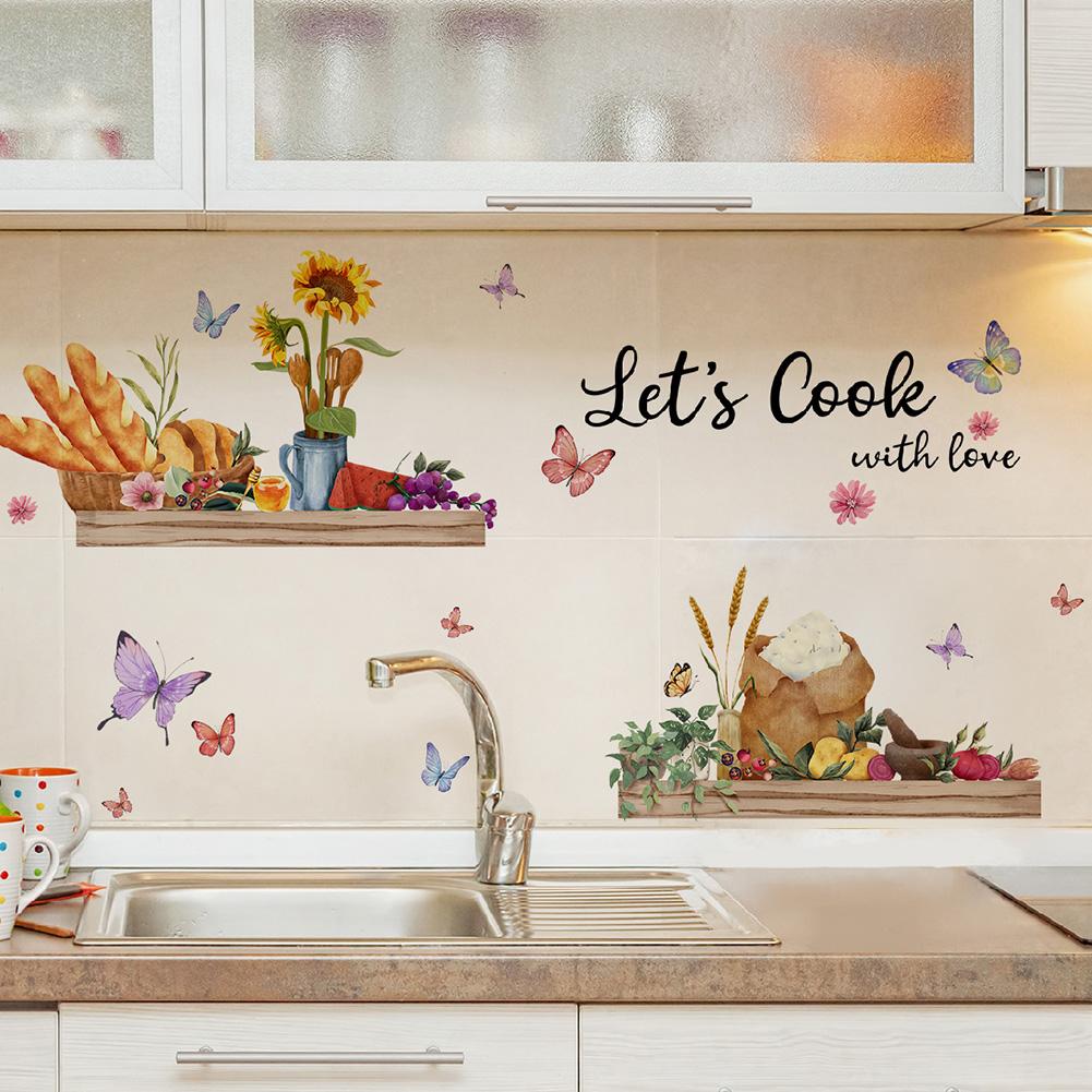 Decals Stickers Butterfly Creative Flower Matte PVC
