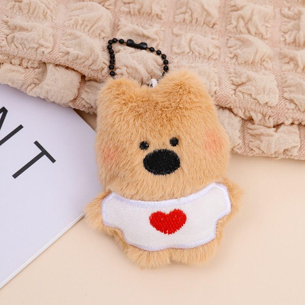 Stuffed Plush Dolls White Puppy Plush Pendant Bag Pendant Plush Toy Cartoon Key Chain Unisex