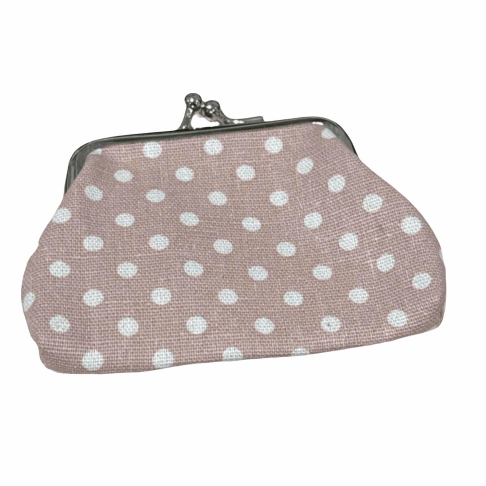 Iron Buckle Zipper Canvas Pouch Dots Small Purse Wallets Linen Coin Purse Korean Money Bag Coin Bag