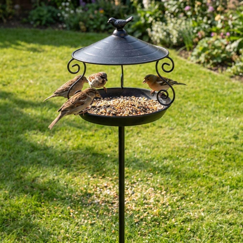 Large Capacity Standing Bird Feeder Weatherproof Hummingbird Feeder Wild Feeding Station Patio