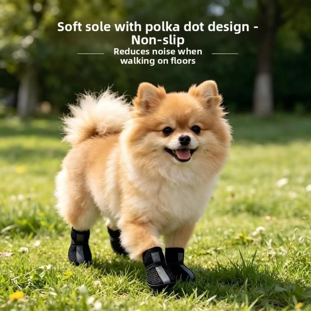 4PCS/SET Breathable Pet Booties Non-Slip Pet Paw Protector Durable Dog Shoes for Pets