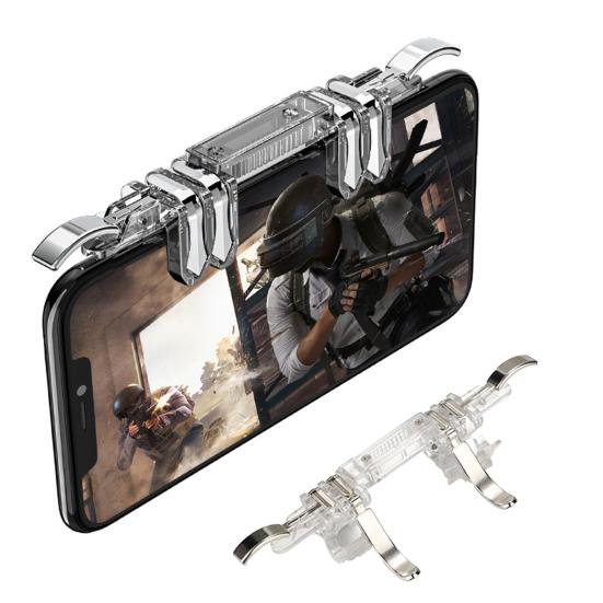 K19 Gaming Trigger Mini Six Finger Control Metal Game Shooter Fire Button Aim Key for Smartphone