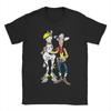 Футболки Lucky Luke для мужчин 100% хлопок Винтажные футболки Круглый вырез Мультяшные футболки Одежда с коротким рукавом Печать