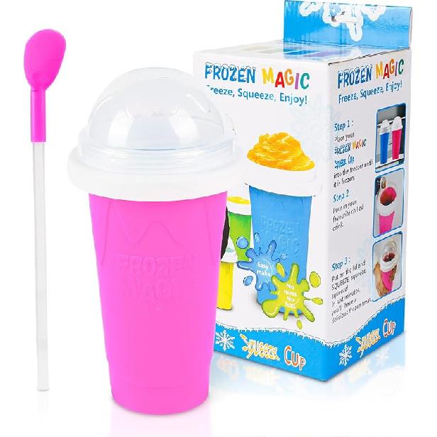 Slushie Maker Cup - TIK TOK Quick Frozen Magic Cup, Portable Double Layers Cool Slushee Maker For MilkShake,Juice,Ice Cream Make & More, Super Fun