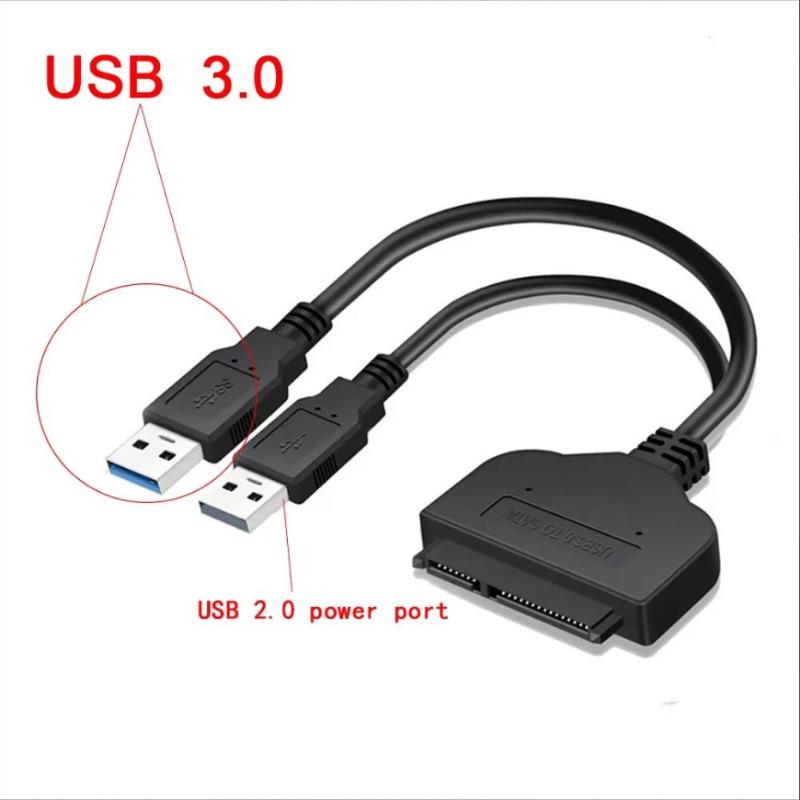 1 шт. Адаптер SATA на USB 3.0/2.0 для жесткого диска, поддержка 2,5-дюймовых внешних SSD, HDD, жестких дисков, 22-контактный кабель SATA III, кабель SATA-USB