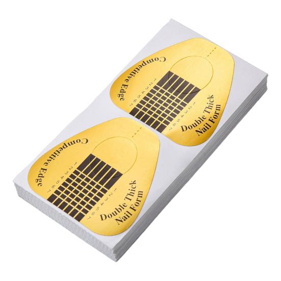 Yousheng 100Pcs Professional Long Nail Forms Acrylic Nail Paper Forms Easy To Use Thick Nail Extension Forms Manicure Tools