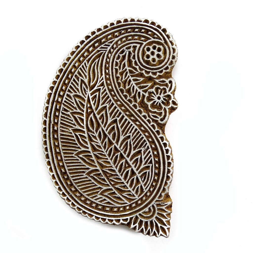 Деревянный печатный блок Пейсли Штамп Поттер Текстильный Штамп Принтер Штамп