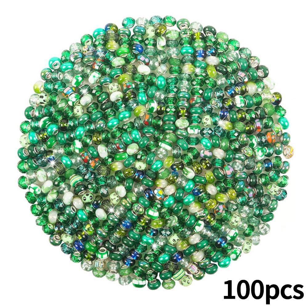 30/50/100 смоляных бусин европейского стиля с крупным отверстием, разделительные бусины для изготовления ювелирных изделий, различные россыпные и цветные европейские крупные бусины