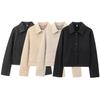 European & American Style 2024 Fall/Winter Women's Soft Lapel Long-Sleeve Coat with Pocket Detail