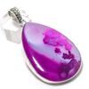 Natural Pink Lace Agate Gemstone 925 Sterling Silver Jewelry Pendant 2.48" i4C87