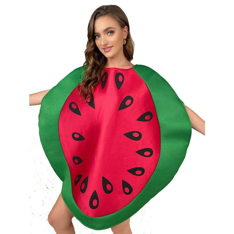 Adult Halloween Cosplay Costume Green Watermelon Fruit Character Outfit Unisex Stage Performance Wear