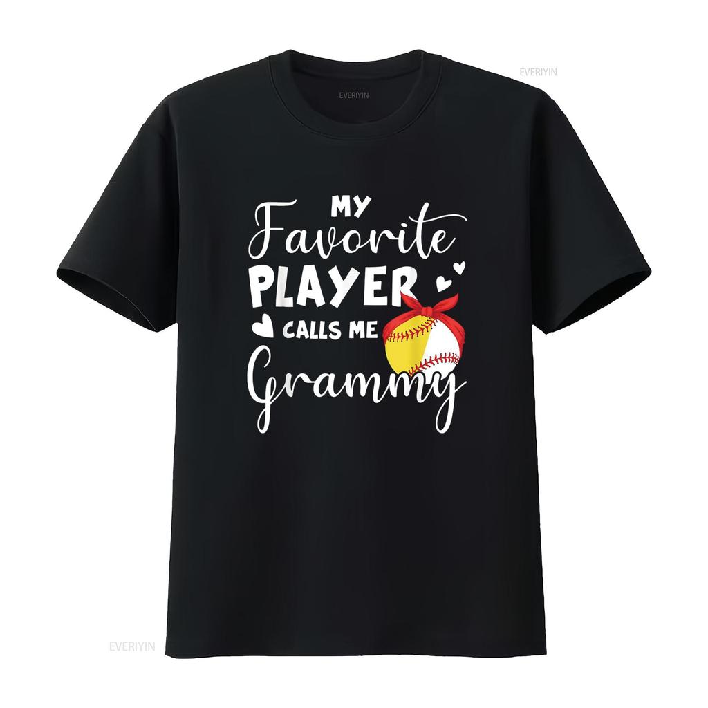 My Favorite Player Calls Me Grammy Softball Baseball T Shirt vintage Washed fashion Stretched streetwear Casual