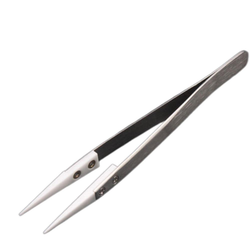 Stainless Steel Ceramic Tipped Tweezers Fine Pointed Tip Ceramic Heat Resistant Tweezer Tips Heat Pointed Resistant