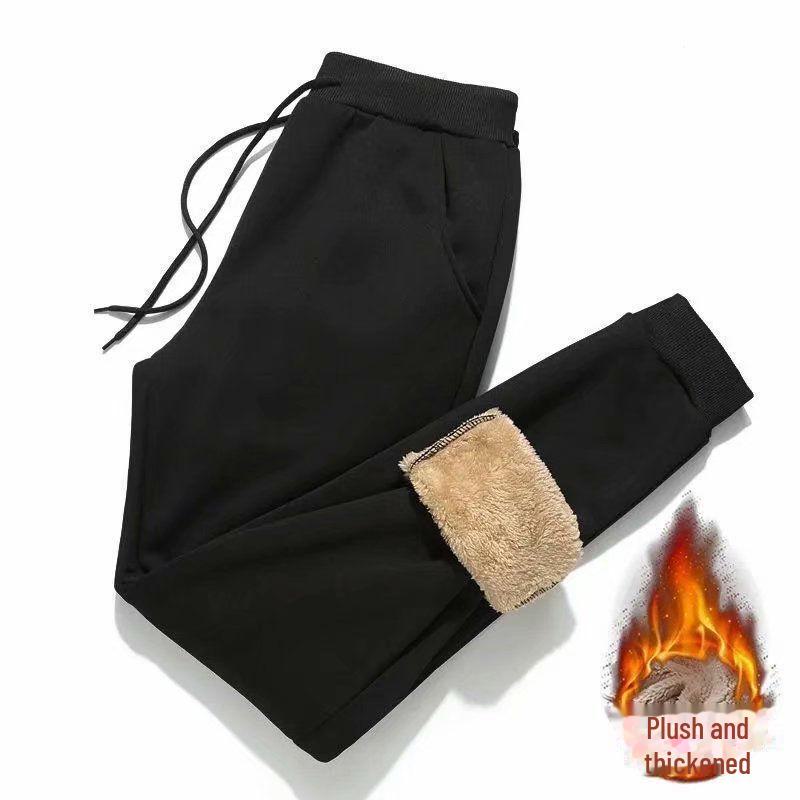 Men's Winter Lambskin Fleece Sports Suit - Loose Fit Velvet Sweater & Pants Set