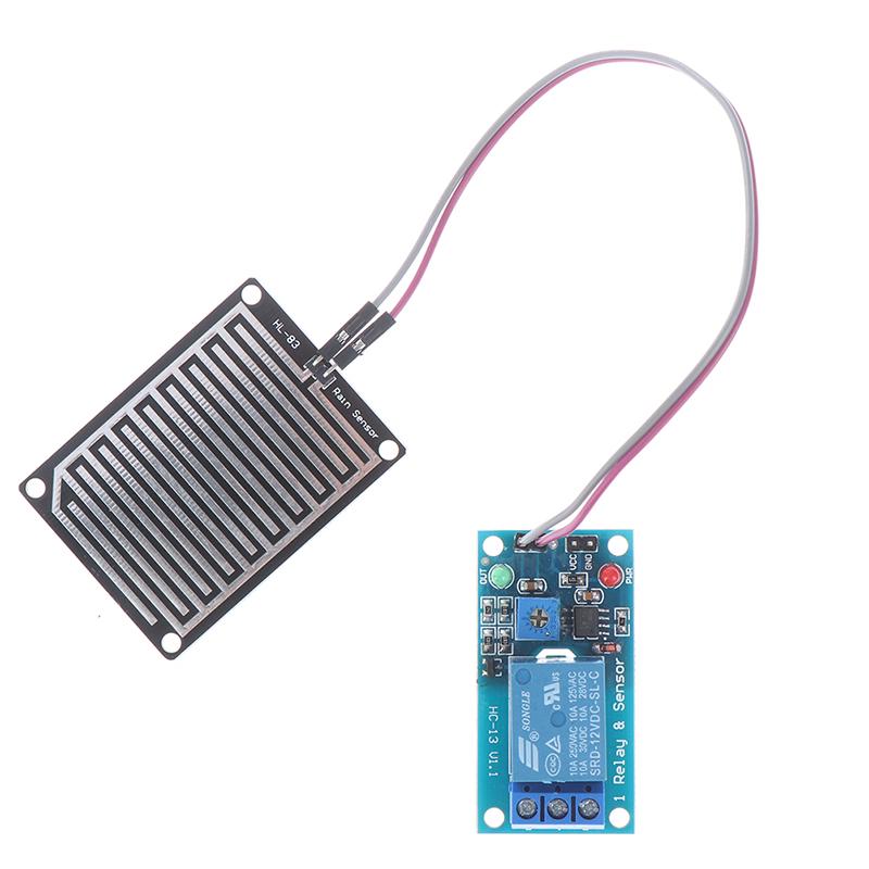 Модуль обнаружения датчика дождевой воды + DC 5V 12V релейный модуль управления для Arduino
