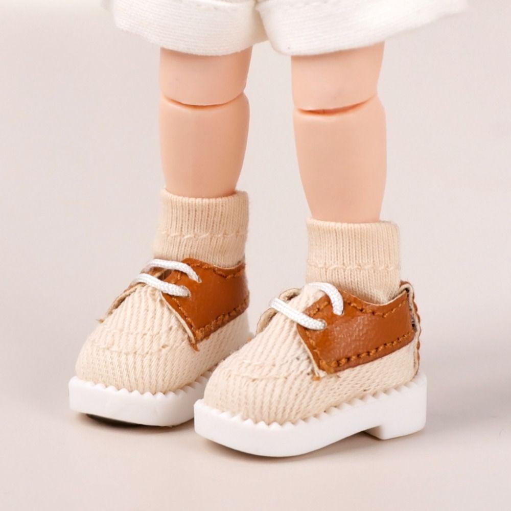 1 Pair Leather 1/12 Bjd Doll Shoes Canvas 1/12 Bjd Casual Shoes Lovely Obitsu 11 Doll Shoes  Molly