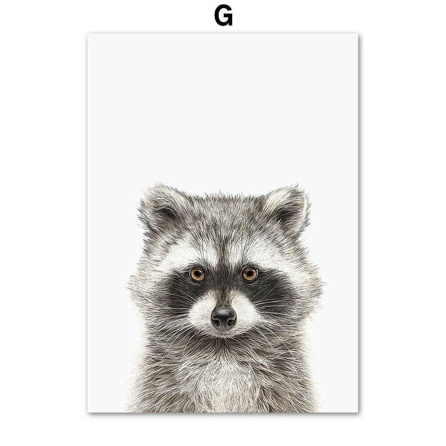 Медведь Банни Лиса Олень Сова Ежик Обезьяна Детская Настенная картина на холсте Плакаты и принты Настенные картины Декор для детской комнаты