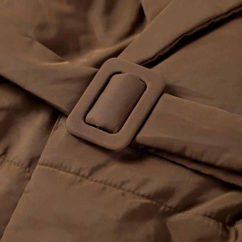 Belt Solid Color V Neck Women Coat Long Sleeve Thicken Female Jacket Winter Autumn Lace Up Pocket Fashion Lady Outwear